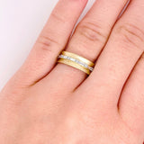 0.4ct Baguette Simulated Diamond Wide Unique Wedding Band 14k Yellow Gold Plated