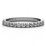 1ct Round Diamond Eternity Wedding Anniversary Ring Band 14k White Gold Finish