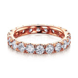 2.1ct Round Cut Moissanite Eternity Stackable Wedding Band 14k White Gold Plated