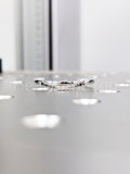 0.2ct Round Cut Moissanite Curved Minimalist Wedding Band 14k White Gold Plated