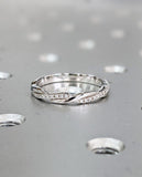 0.3ct Round Cut Moissanite Infinity Eternity Wedding Band 14k White Gold Plated