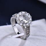 4ct Round Cut Diamond Engagement Ring 14k WhiteGold Finish Halo Antique Milgrain