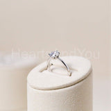 0.5ct Round Cut Moissanite Solitaire Women Engagement Ring 14k White Gold Plated