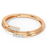 0.2ct Round Cut Moissanite Bypass Style Engagement Ring 14k Rose Gold Plated