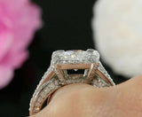 2.5ct Round Cut Diamond Unique Split Band Engagement Ring 14k White Gold Finish