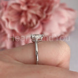 0.2ct Pear Cut Simulated Diamond Solitaire Engagement Ring 14k White Gold Plated