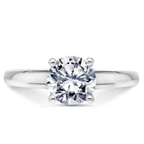 2ct Round Diamond Engagement Ring Solitaire Stylish Accent 14k White Gold Finish