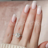 2.2ct Cushion Simulated Diamond Solitaire Engagement Ring 14k White Gold Plated