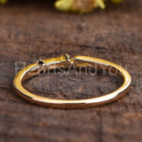 0.2ct Baguette Cut Simulated Diamond Minimalist Ring 14k Yellow Gold Plated