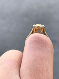 3ct Round Cut VVS1 Diamond Floral Design Engagement Ring 14k Yellow Gold Finish