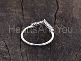 0.2ct Round Cut Moissanite Crown Tiara Women Wedding Band 14k White Gold Plated