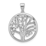 0.75ct Round Cut Moissanite Tree of Life Pendant 14k White Gold Plated NO CHAIN