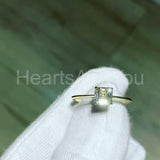 0.5ct Asscher Simulated Diamond Solitaire Engagement Ring 14k Yellow Gold Plated