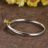 0.5ct Princess Cut Blue Sapphire Engagement Ring Solitaire 18k White Gold Finish