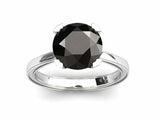 1.5ct Round Cut Black Diamond Bridal Set Engagement Ring 14k White Gold Finish