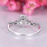 1.5ct Pear Cut Diamond Accents Solitaire Engagement Ring 14k White Gold Finish