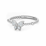 1Ct Round Cut Diamond Butterfly Braided Engagement Ring 14K White Gold Finish