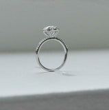 Halo Engagement Ring 1.5ct Round Diamond 14k WhiteGold Finish with Round Accents
