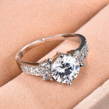 2.3ct Round Cut Diamond Engagement Ring 14k White Gold Finish Milgrain Solitaire