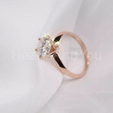 0.4ct Round Cut Moissanite Solitaire Women Engagement Ring 14k Rose Gold Plated