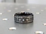 0.15ct Round Cut Moissanite Celtic Claddagh Wedding Band 14k Black Gold Plated