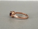 1.5ct Round Cut Red Garnet Halo Solitaire Engagement Ring 14k Rose Gold Finish