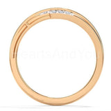 0.2ct Round Cut Moissanite Bypass Style Engagement Ring 14k Rose Gold Plated