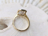 2.1ct Radiant Cut Simulated Diamond Bezel Solitaire Ring 14k White Gold Plated