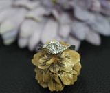 1.5ct Round Cut VVS1D Diamond Engagement Ring 18k White Gold Finish Split Shank