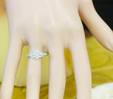 Solitaire Promise Engagement Ring 2.1ct Round Cut Diamond 14k White Gold Finish