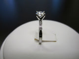 2Ct Round Cut Diamond Milgrain Accent Solitaire Ring Women 14K White Gold Finish