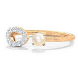 0.2ct Round Cut Moissanite Open Stylish Engagement Ring 14k Yellow Gold Plated