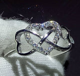 0.7ct Round Cut Diamond Engagement Ring 14k White Gold Over Infinity Love Design