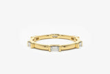 1ct Wedding Band Baguette Cut Diamond Stackable Eternity 14k Yellow Gold Finish