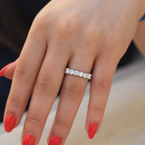 1.3ct Round Cut Diamond Wedding Ring Band 14k White Gold Finish Half Eternity