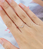 0.4ct Marquise Cut Simulated Diamond Curved Wedding Band 14k Yellow Gold Plated