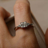 2ct Engagement Ring Princess Cut Diamond Solitaire Petite 14k White Gold Finish