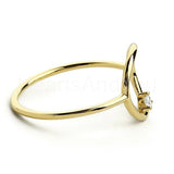 0.1ct Round Cut Moissanite Open Circle Solitaire Ring 14k Yellow Gold Plated