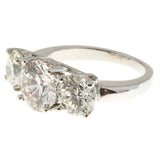 3Ct Round Cut VVS1 Diamond Classic Engagement Trilogy Ring 14k White Gold Over
