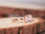 1ct Round Cut Simulated Peach Morganite Three Stone Ring 14k Rose Gold Plated