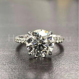 2.2ct Round Cut Moissanite Solitaire with Accents Ring 14k White Gold Plated