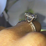 1.7ct Round Cut Diamond Crown Solitaire Engagement Ring 14k White Gold Finish