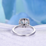 2ct Cushion Cut Peach Morganite Engagement Ring Diamond Halo 14k White Gold Over