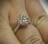 2.2ct Round Cut Moissanite Solitaire Ring Band Bridal Set 14K White Gold Plated