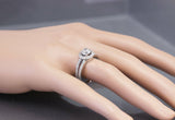 Halo Split Shank Engagement Ring 2.3ct Round Cut Diamond 14k White Gold Finish