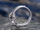 1Ct Round Brilliant Cut VVS1/D Diamond Ring Guard Protector 14K White Gold Over