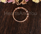 0.5ct Round Cut Moissanite Milgrain Anniversary Wedding Band 14k RoseGold Plated