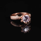 1.5ct Round Cut VVS1D Diamond Engagement Ring 14k Rose Gold Finish Flower Design