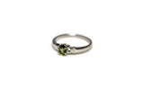 0.35ct Oval Cut Green Peridot Solitaire Engagement Ring 14k White Gold Finish