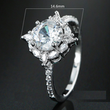 3ct Round Cut Diamond Engagement Ring 14k White Gold Finish Halo Trendy Design